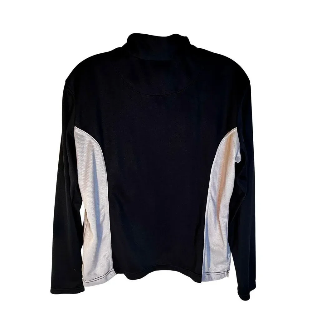 Nike Jacket Women Sz Large Swoosh Quarter Zip Pocket Light Dri Fit Run Gym Core